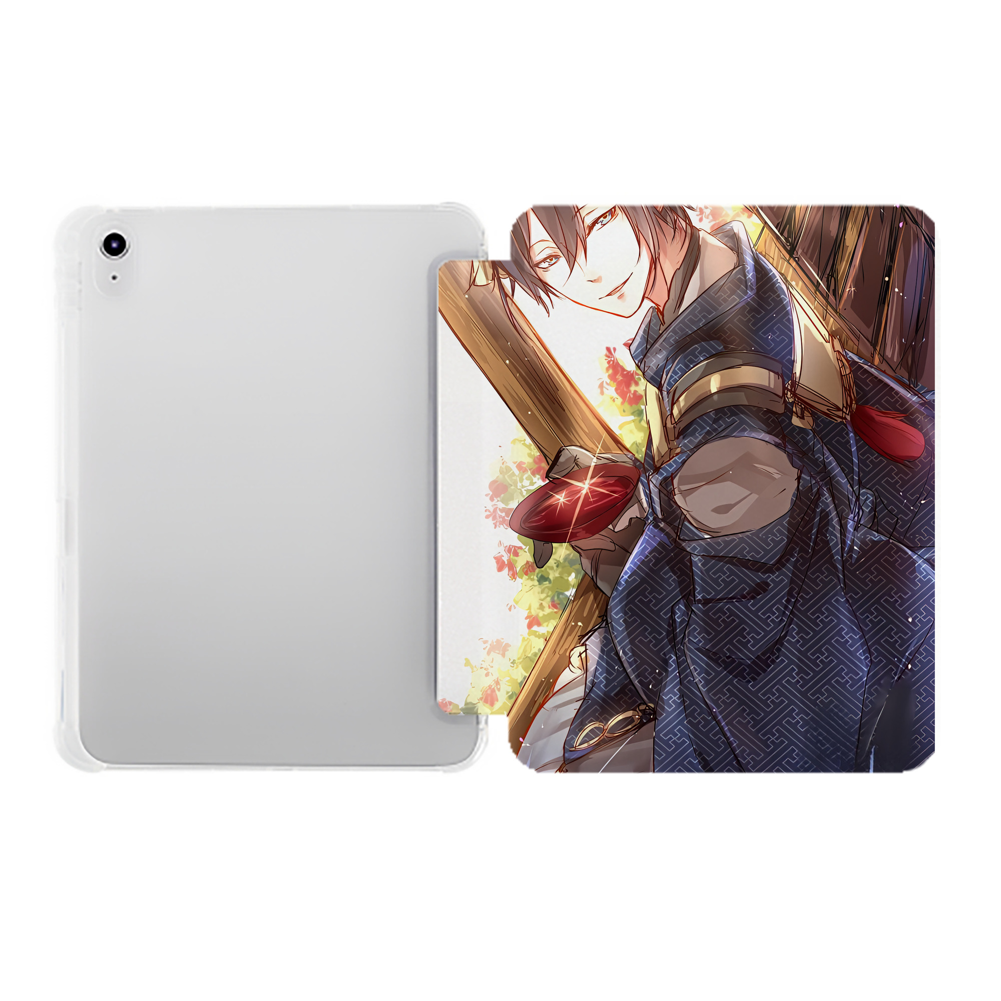 （画像用） 刀剣乱舞 Touken Ranbu IPad ケース ペン収納付き 三つ折りスタンド PUレザー×シリコン 対応機種9.5/10.5/10.9インチ